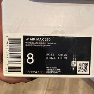 Nike Air Max 270 White Black Crimson